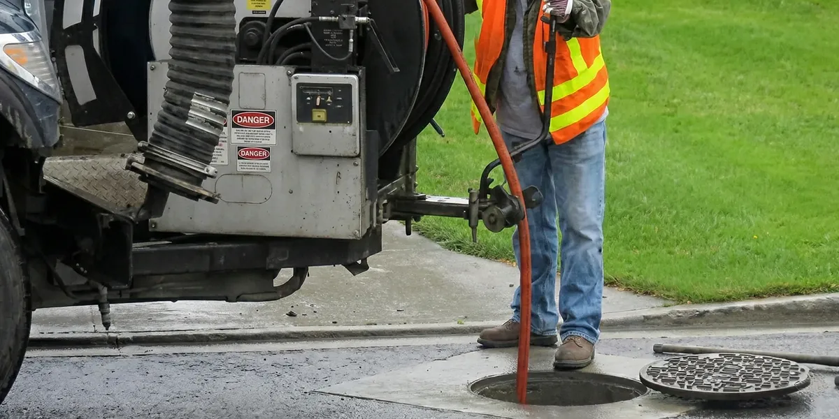sewage clean up professionals using industrial equipment to remove contaminated wastewater in Wilmington, NC